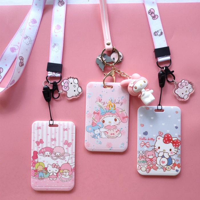 

Id Card - Tempat Kartu Unik / Card Holder Tali Motif Hello Kitty & Melody Imut