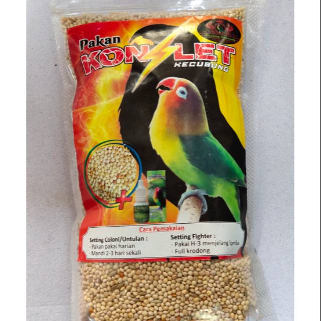 Milet lovebird pakan konslet kecubung