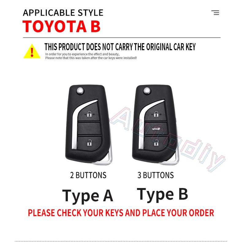 Case Holder Remote Kunci Mobil Bahan ABS Carbon Fiber Untuk Toyota Hilux Corolla Avensis Prado Revo Innova Rav4 CHR Fortuner