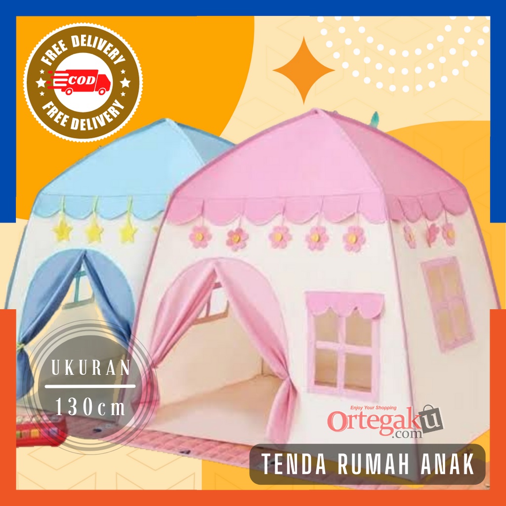 TENDA ANAK MODEL RUMAH JENDELA MURAH | TENDA HOUSE KARAKTER PRINCESS | TENDA BERMAIN ANAK INDOOR DAN