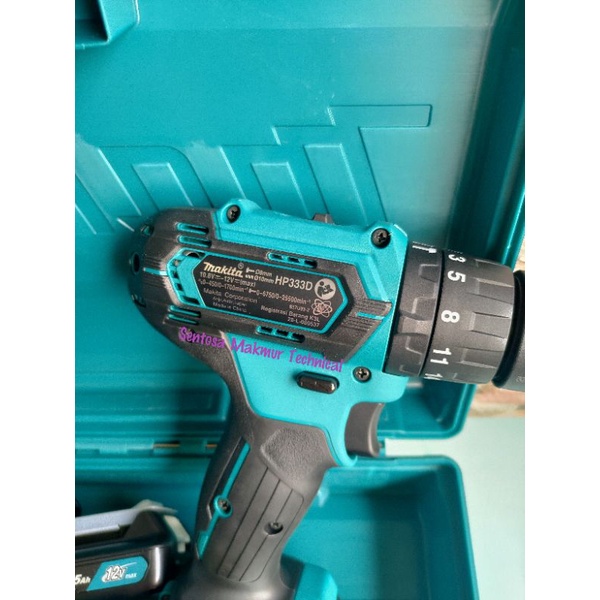 MAKITA HP333DWYE Bor Beton Tembok Cordless Baterai 12V HP 333 DWYE