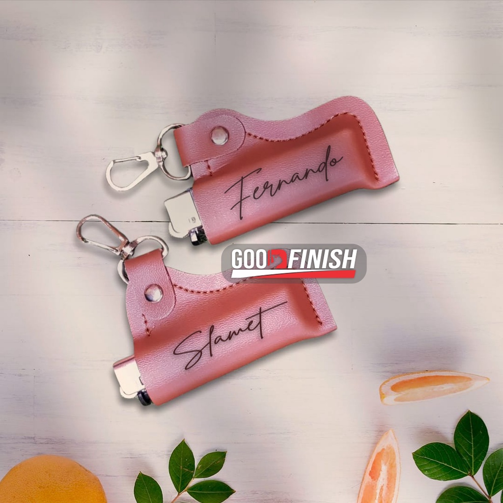 PROMO Sarung Case Korek kulit Custom Laser Nama dan Logo