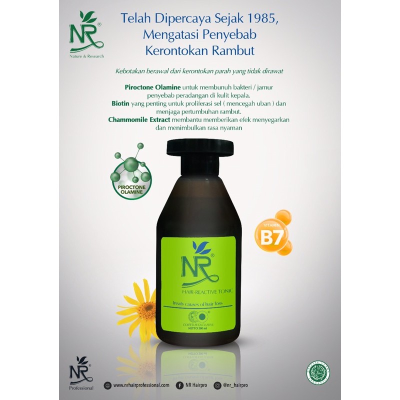 NR Hair REACTIVE TOnic 200ml Perawatan Rambut Ketombe Laris Laku Best Produk