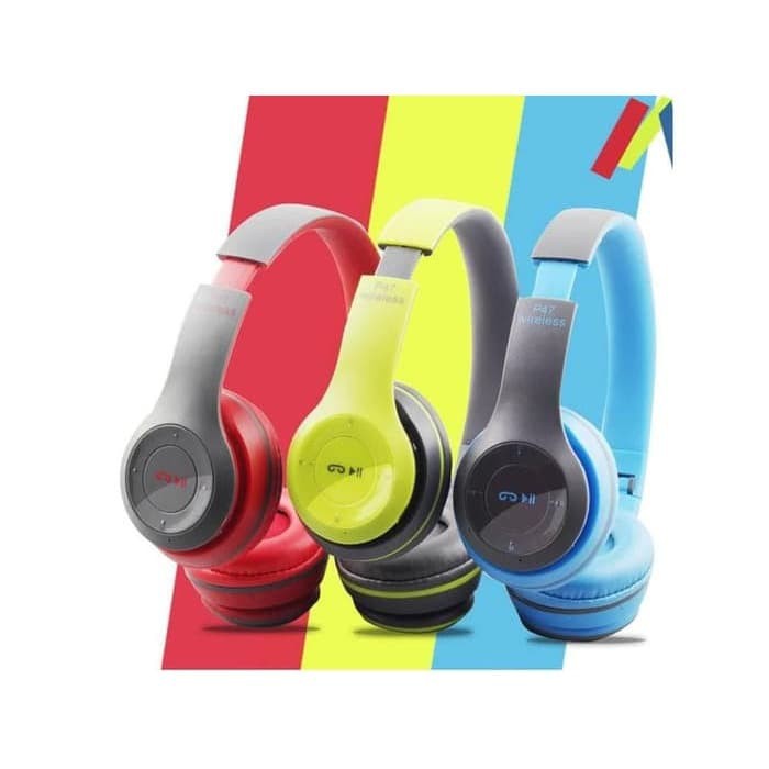 Promo Headset Earphones P47 Bluetooth Wireless Headphones Baru