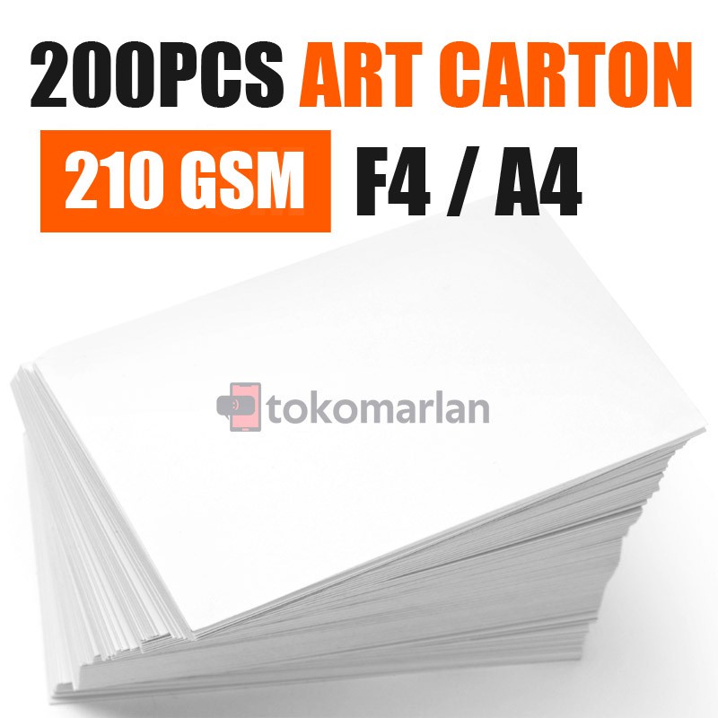 

200 Kertas Art Carton Foto Polaroid 210gsm F4 Artcarton Kartu Nama Stamp Label Hang Tag Undangan