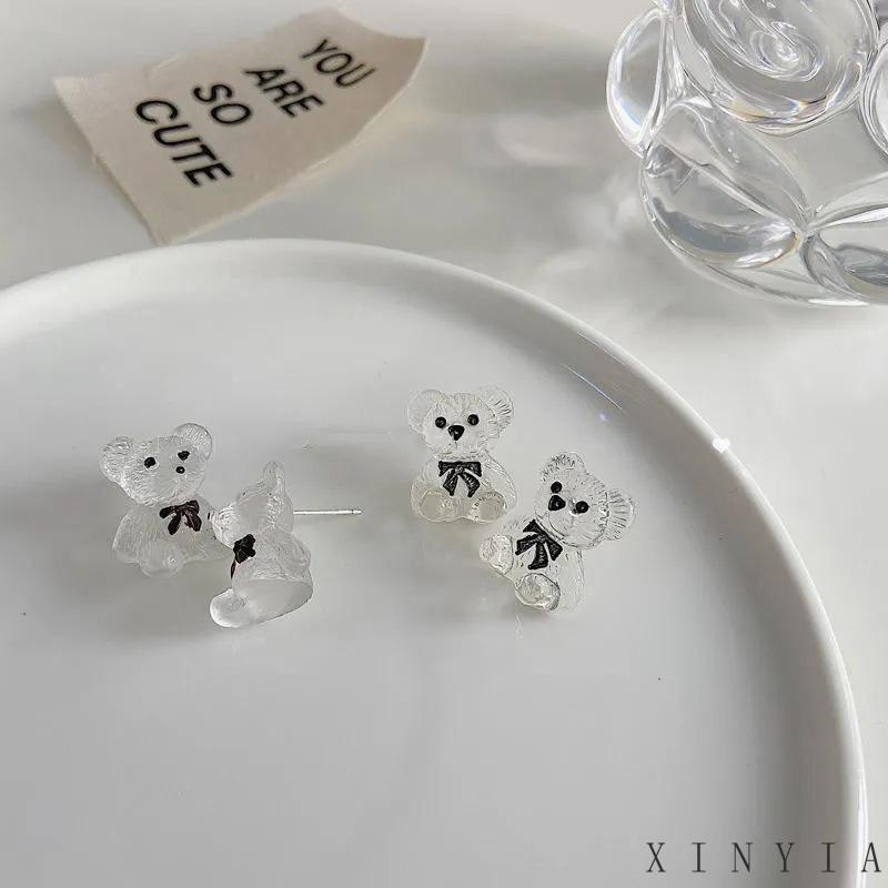 Anting Bentuk Beruang Bahan Resin Untuk Wanita