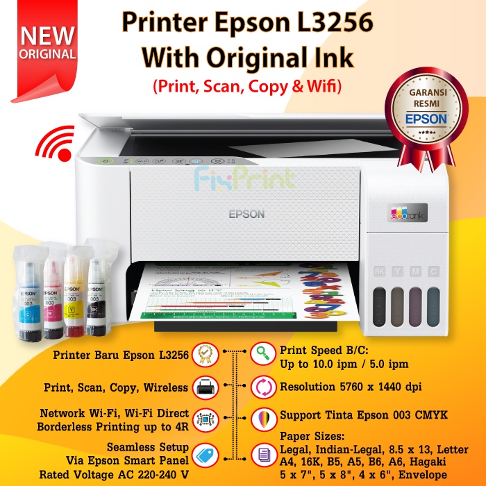 Printer Epson EcoTank L3256 l3256 l3256 A4 WiFi All-in-One Print Scan Copy New