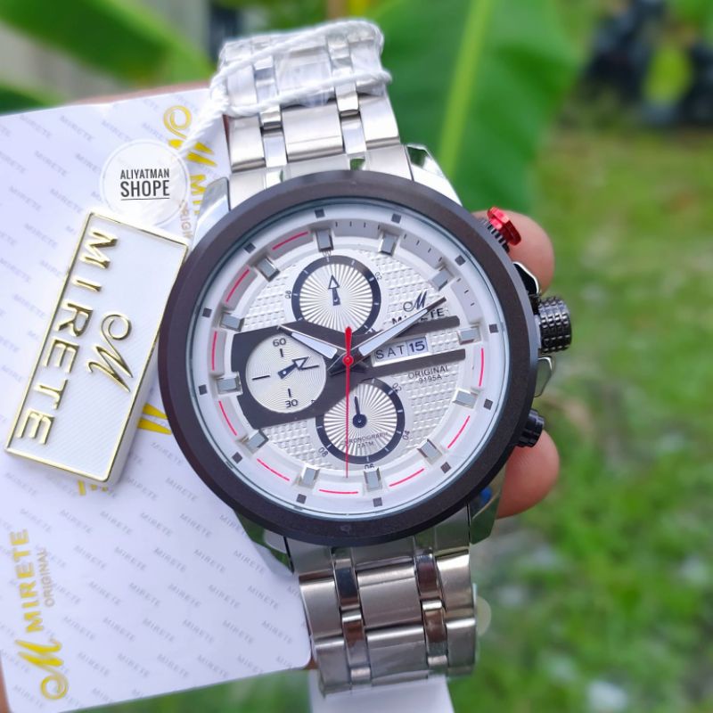 JAM TANGAN PRIA MIRETE ORIGINAL IMPORT SILVER TAHAN AIR TERLARIS DAN TERMURAH BAYAR DI TEMPAT