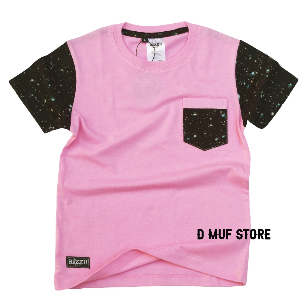 Kizzu Kaos Anak Printing Galaxy Premium Cotton 30s Usia 1-12 Tahun Galaxy Pink- dmufstore