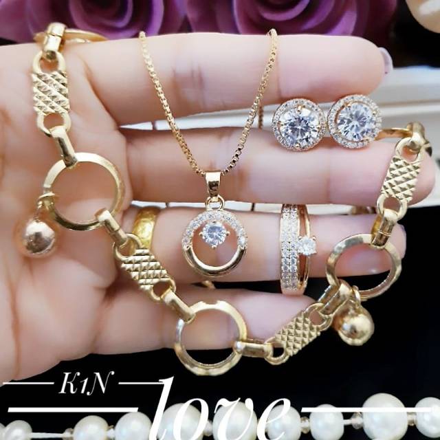 Xuping set perhiasan lapis emas 24k 1809k