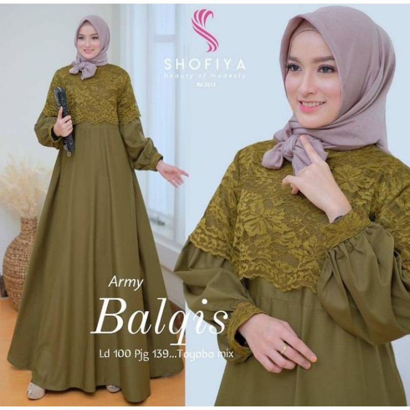 KTR gamis jumbo ukuran L XL XXL XXXL 4XL ld 140 Balqis/gamis murah/Dress murah/gamis brukat