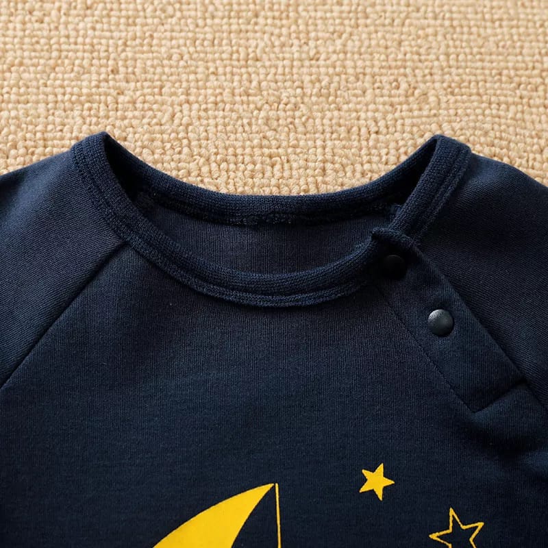 JUMPER BAYI MOTIF BULAN NAVY / BAJU BAYI UNISEX / JUMPER LUCU BAYI 0-1TAHUN BAJU BAYI IMPORT BA-298