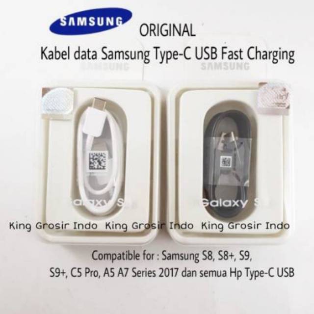 Kabel Data Usb Samsung Fast Charging Original 100% Type C S8 S9 A8 Plus S10 Note8 Note9 C9 Pro Cable