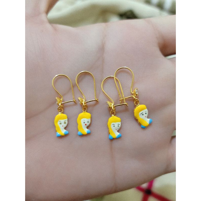 ANTING ANAK FROZEN PERAK 925 LAPIS MAS 24K