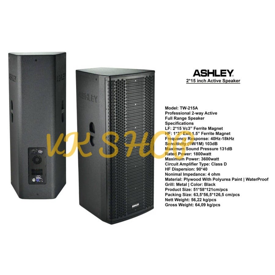 SPEAKER AKTIF ASHLEY TW215A TW 215 A TW 215A ORIGINAL