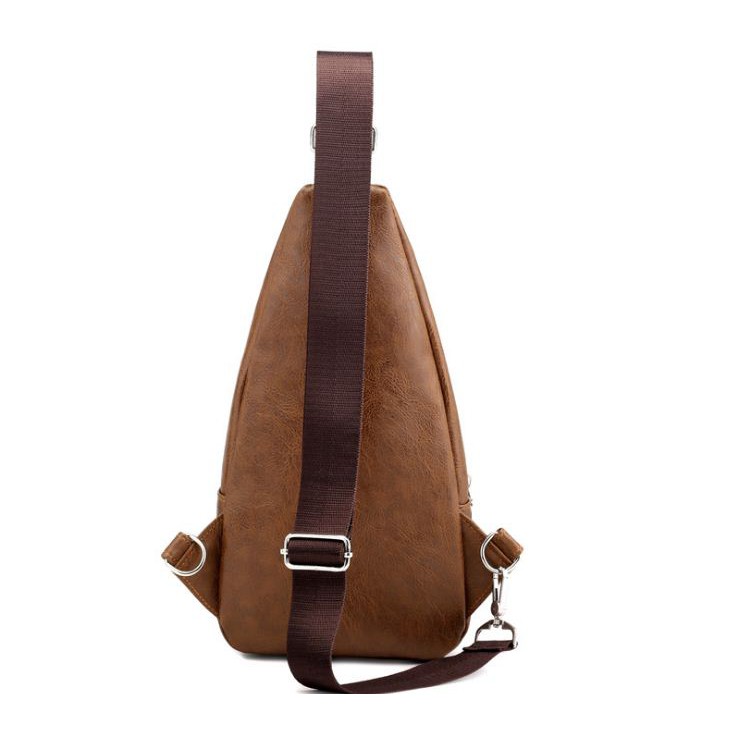 Tas selempang Kulit Pria Import USB Port Sling bag