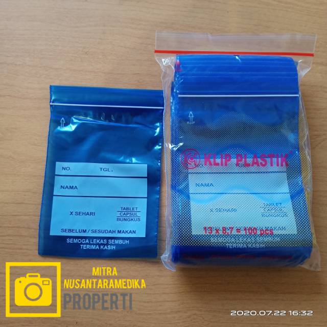 Plastik Klip Obat 13 x 8,7 ECERAN PER 100PCS