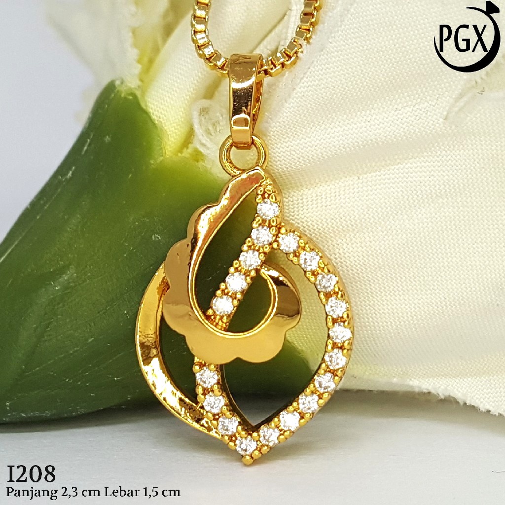 PGX Liontin Kalung Xuping Wanita Perhiasan Lapis Emas Aksesoris Fashion - I208