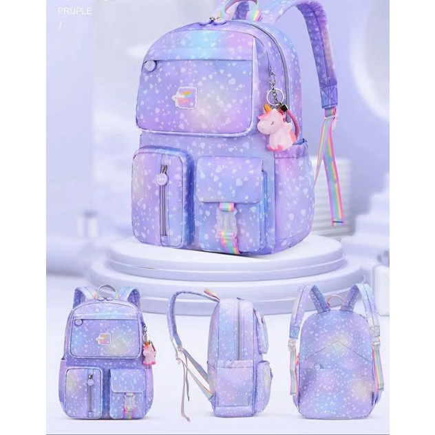 Top tas-Tas Ransel Backpack Sekolah Anak Remaja SD SMP SMA Model Pelangi