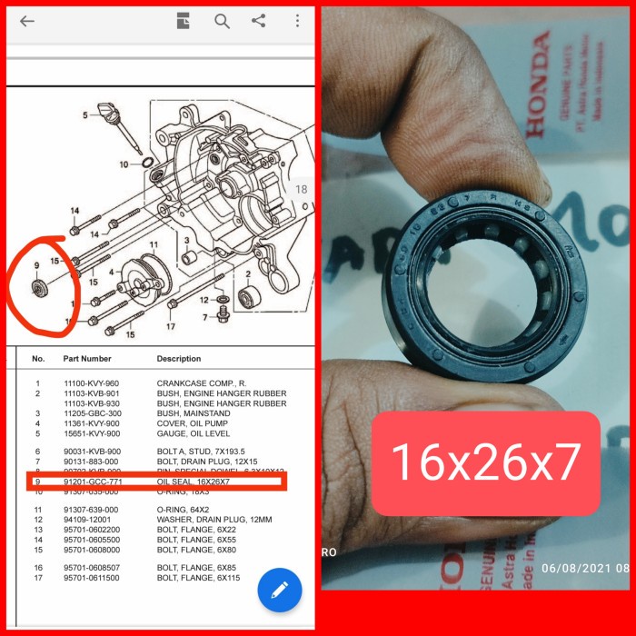 SIL SEAL MAGNIT HONDA VARIO 110 FI K46 DAN K46H cek deskripsi