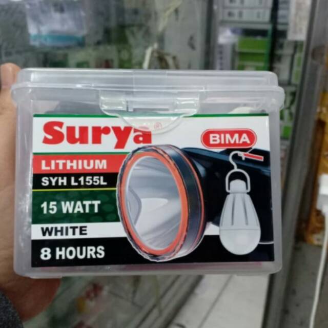 SENTER KEPALA CAS SURYA 15 WATT BONUS LED PENERANG