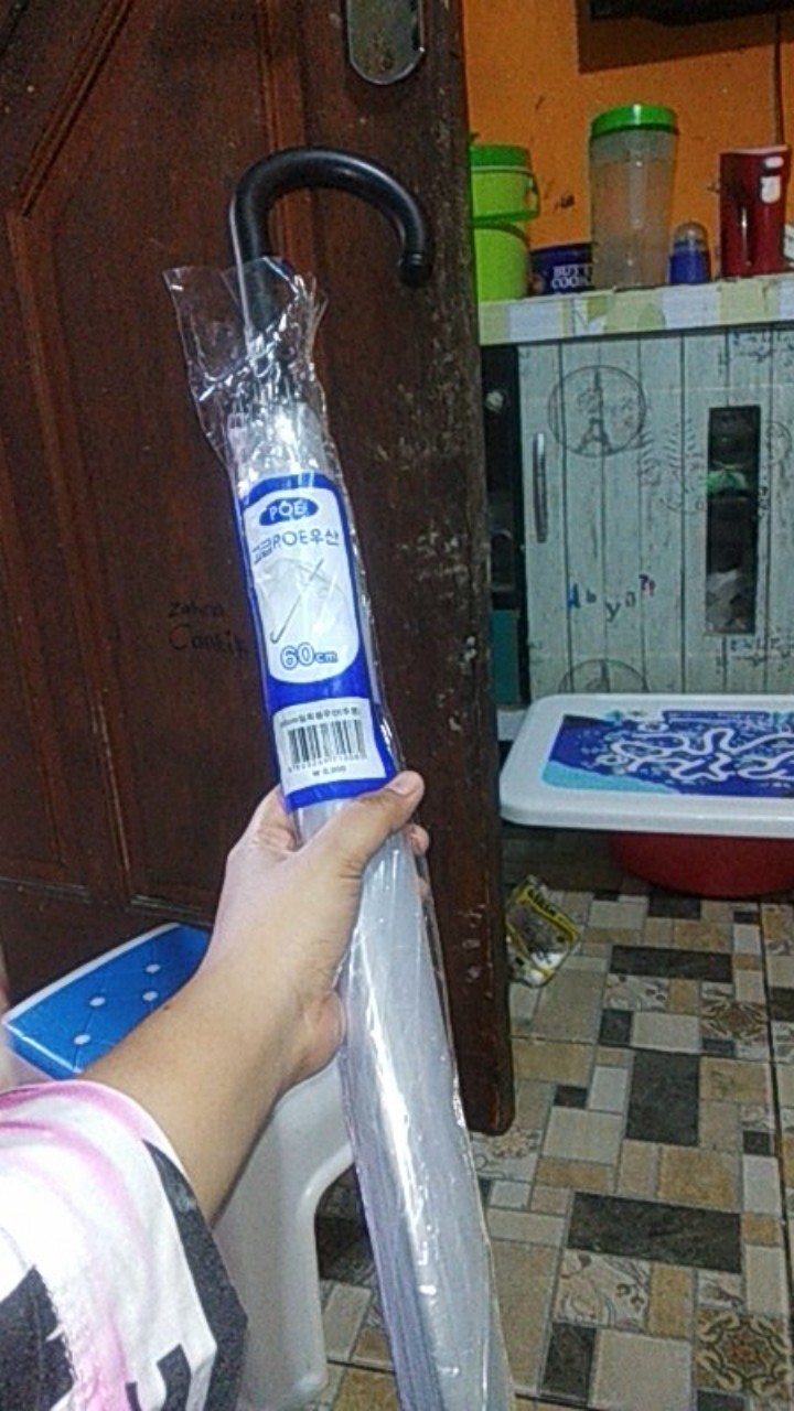 Payung Transparan Gagang Hitam Jamin Plastik Tebal Bening  Transparant Korea Japan High  Quality