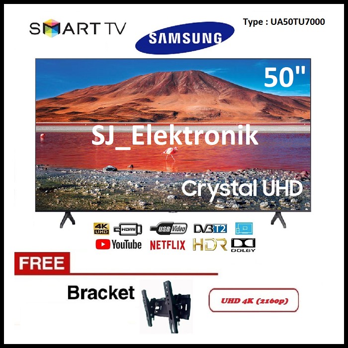 (KHUSUS LUAR KOTA) Free Braket LED TV Samsung 50 Inch UA50TU7000 - 50TU7000 UHD 4K SmartTV