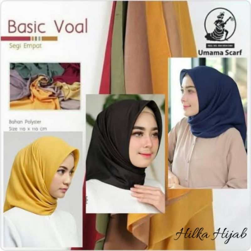 Hijab segiempat UMAMA LUXURY POLOS