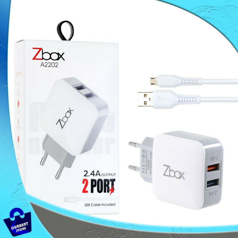 Travel Charger ZBOX A2202 2.4A Dual USB