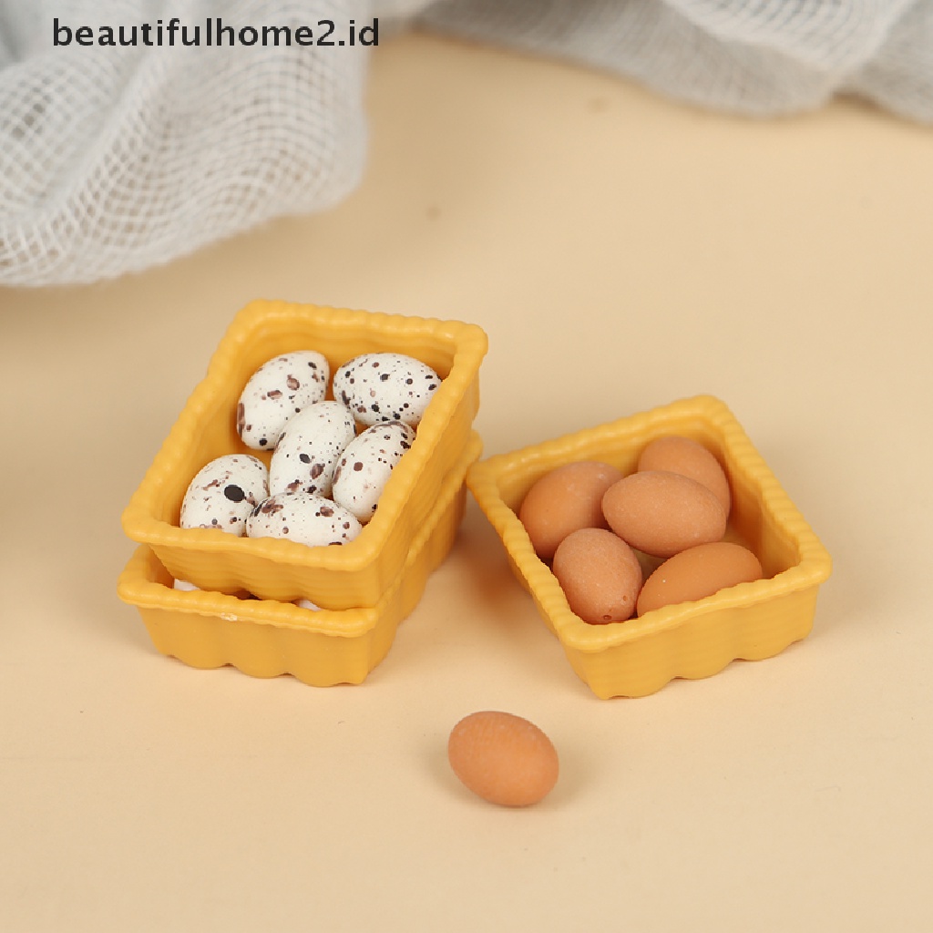 (Beautifulhome2.Id) Mainan Miniatur Telur Skala 1: 12 Untuk Aksesoris Dapur Rumah Boneka