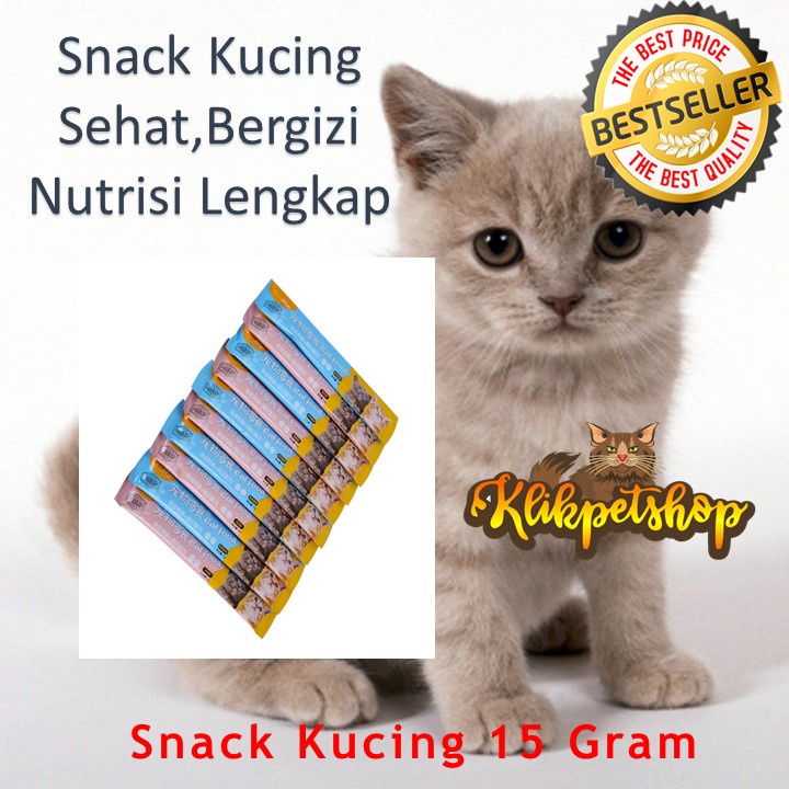 Snack Kucing Liebao Strip Creamy 15 gram Nutrisi Lengkap Penggemukan