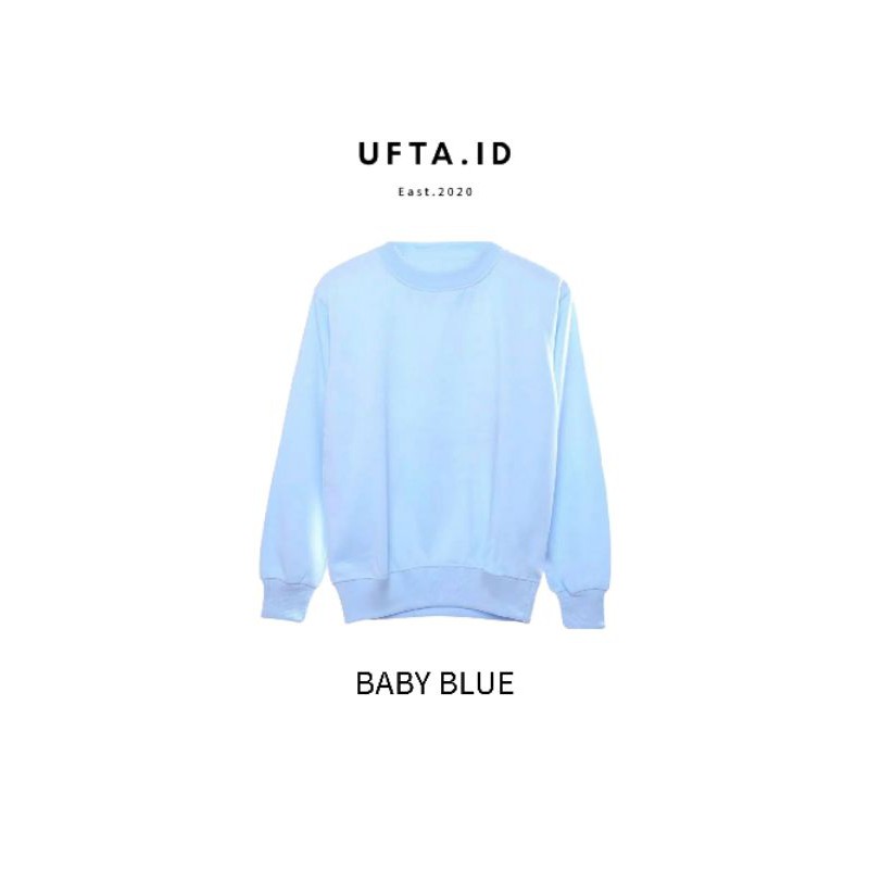 PREMIUM Basic Sweater Baby Blue Polos Crewneck Sweatshirt Pria Wanita Size M - XXL