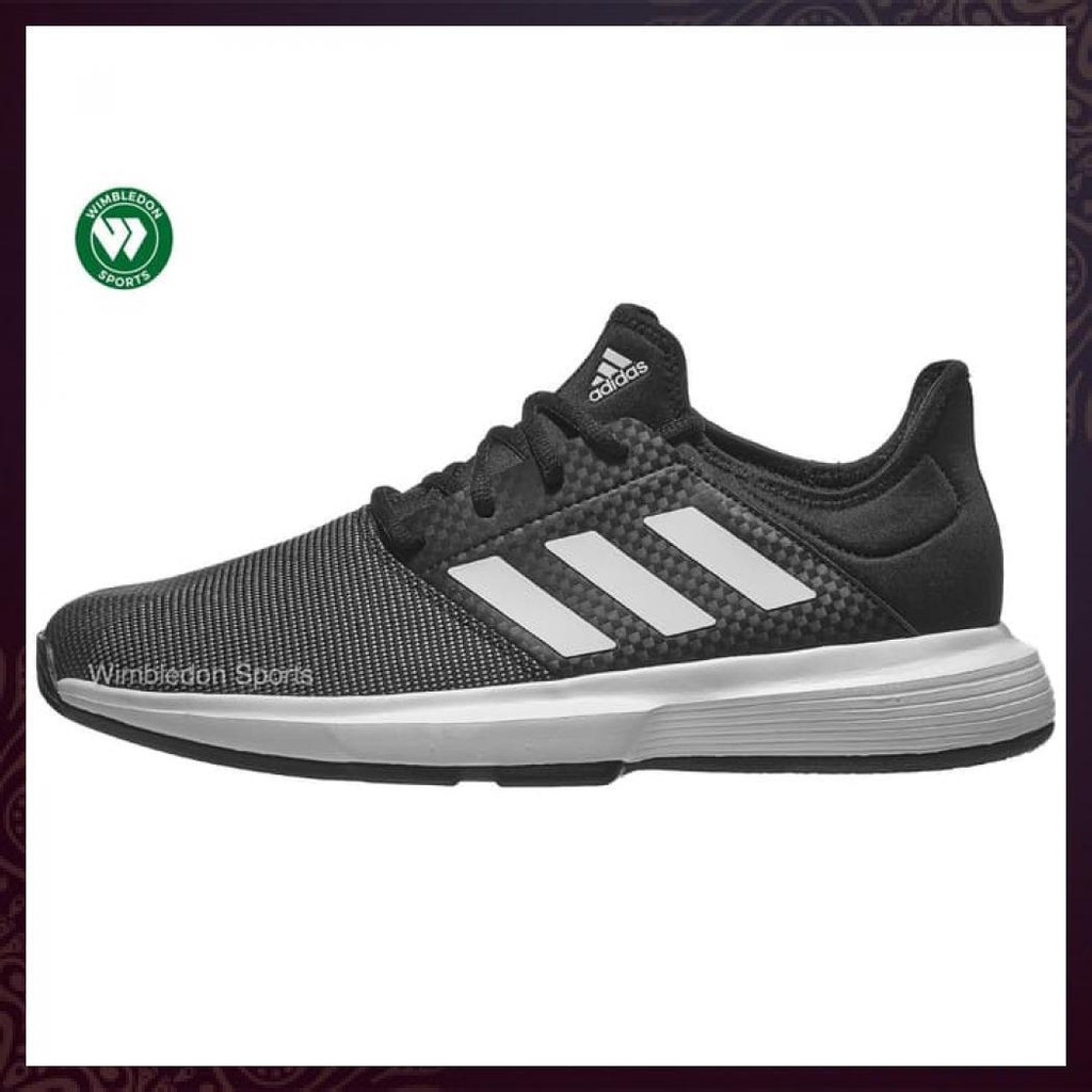 SEPATU TENIS ADIDAS GAME COURT BLACK WHITE / SEPATU ADIDAS GAMECOURT