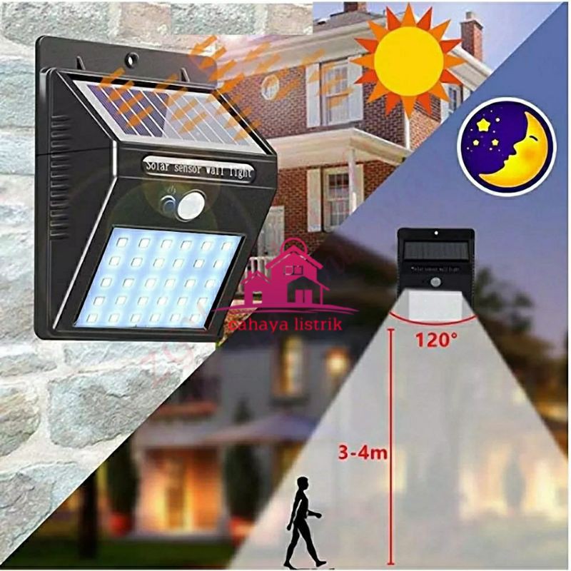 Lampu Taman 100 LED Solar Tenaga Surya Dengan Sensor Gerak