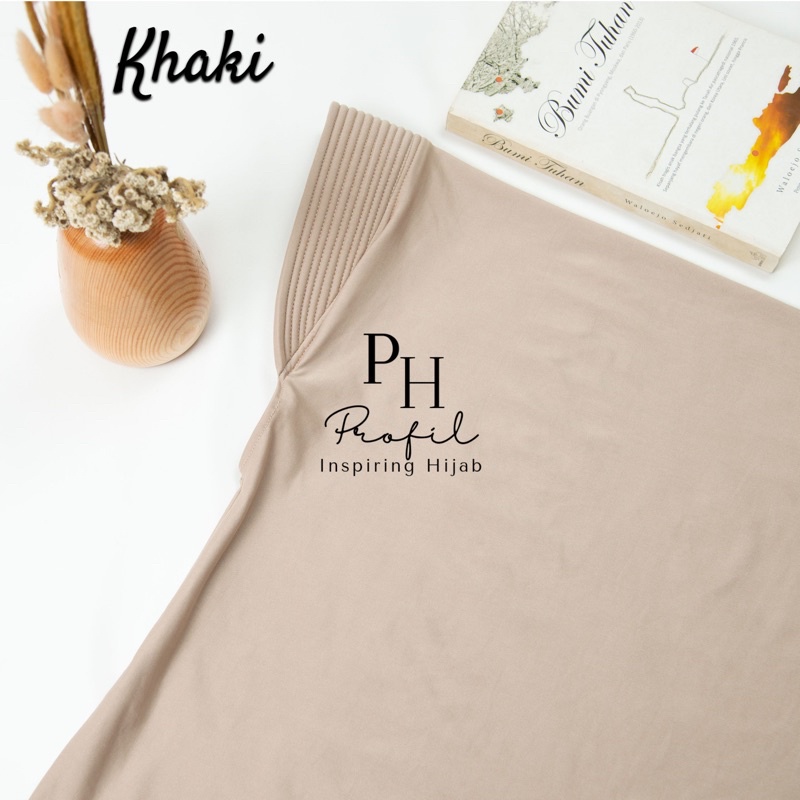Jilbab Instan Bergo Hamidah Jersey Ukuran (XL) / Bergo Jersey Jumbo / Hijab jersey-Khaki