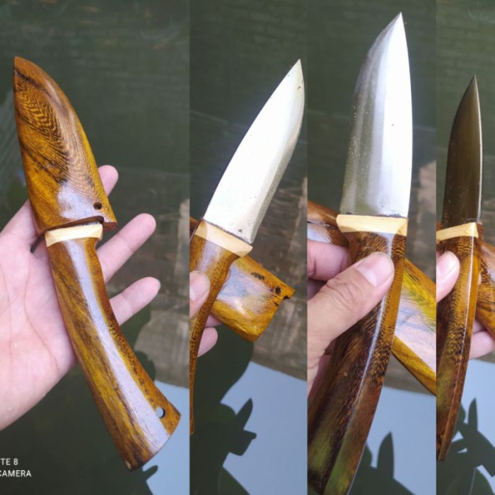 Pisau Seset Kulit - Terbaik Pisau Dapur Baja Per Seset Kulit Kayu Trambesi - Vivistecolection