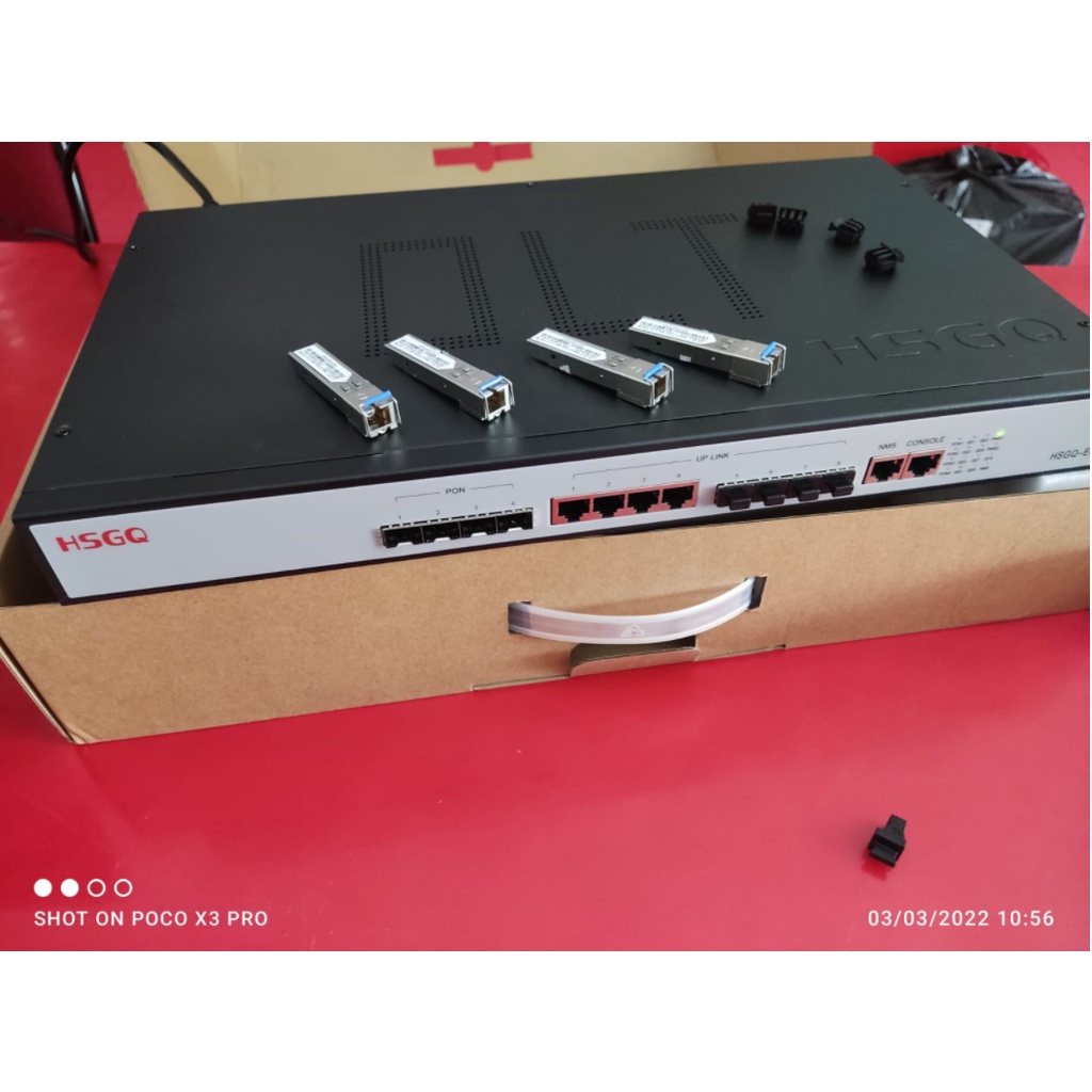 OLT HSGQ-E04 EPON OLT 4 PON PORT ( INCLUDE 4PCS SPF 8db+++ )