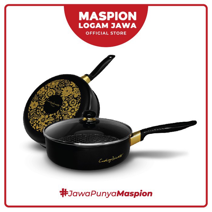 Maspion Premium Grill x Frypan Panci Teflon Panggangan