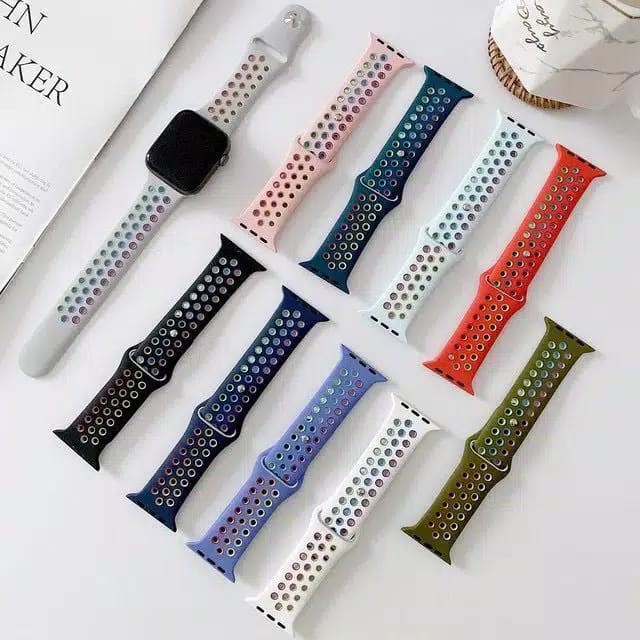 Tali Strap Bahan Karet Silikon Warna Pelangi For Apple Watch 38/40mm 42/44mm Iwatch Series 5 4 3 2 1