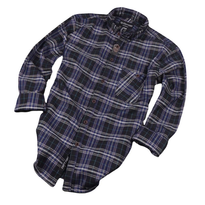 KEMEJA FLANEL LENGAN PANJANG BRILL EIGHTY EIGHT MOTIF KOTAK KOTAK BIRU DONGKER PREMIUM KEMEJA PRIA