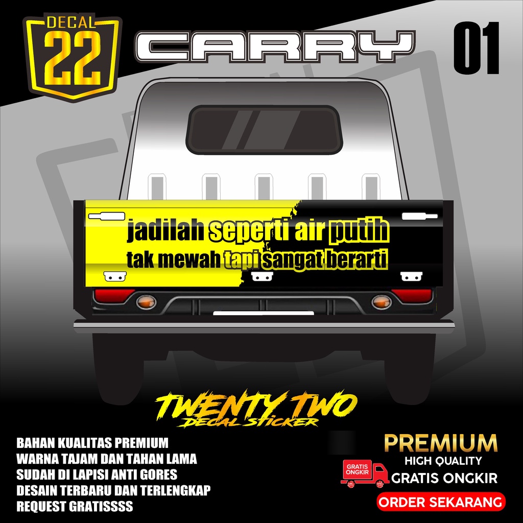 STICKER CARRY PICK UP / STIKER BAK BELAKANG CARRY/ DECAL STICKER MOBIL CARRY DESAIN CUSTOM DUA_DUA K