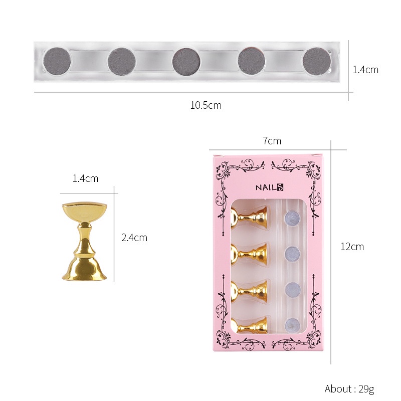 MSY 5Pcs Holder Display Kutek Gel Magnetik untuk Latihan/Nail art Display Stand