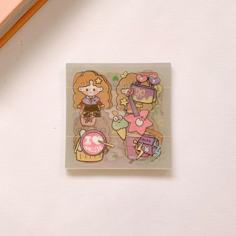 1 pcs kisscut stiker deco transparant lucu korea sticker cute kisscut-Ungu