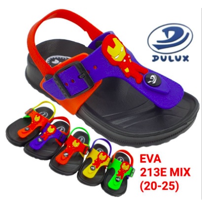 Sandal Dulux 213E-MIX Sandal Jepit Anak Tali Belakang Karakter Ironman Merek Dulux Ukuran 20-25