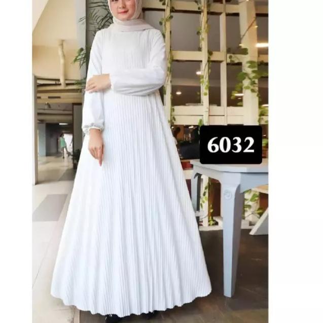 Modern.. Gamis Plisket Putih Jumbo / GAMIS PLISKET MAXY PUTIH TERBARU