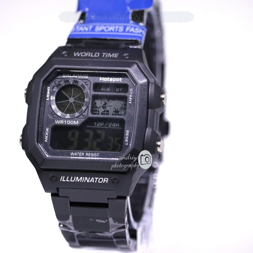 JAM TANGAN DIGITAL MODEL CASIO AE 1200 HITAM HOTSPOT