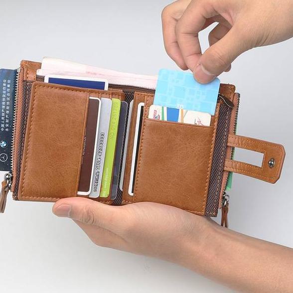 (TREN TERBARU) Dompet Wallet Pendek Lipat Wanita Pria Branded Kulit Import Ori Cewek Cowok Cewe Cowo