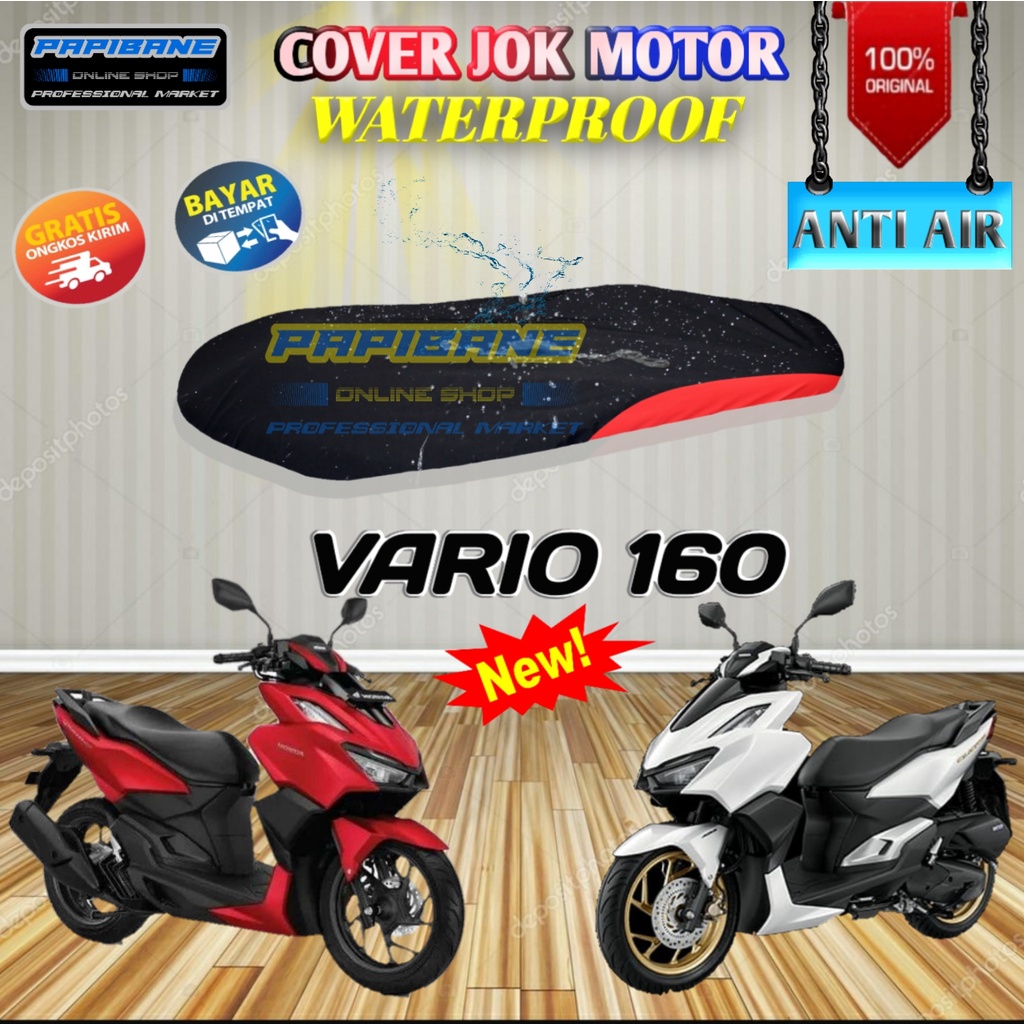 Cover Sarung Jok Motor VARIO 160 Penutup Lapisan Jok Anti Air Dan panas Bahan Polyester Premium