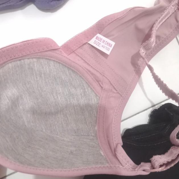 ➸ Bra wanita selica cup besar ukuran besar tanpa kawat - Size 40 ♝
