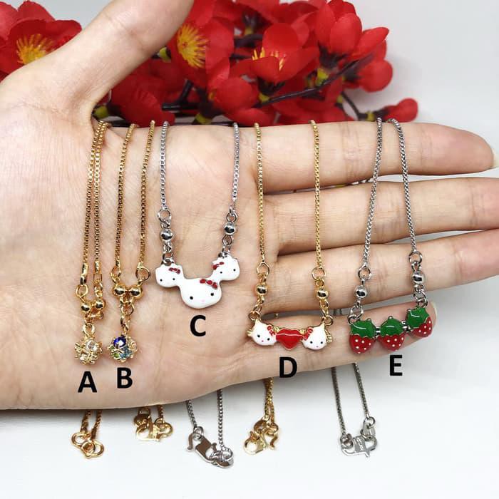 Sangat Laris Kalung Anak Xuping Strawberry Hellokitty Silver Lapis Emas - Bn208